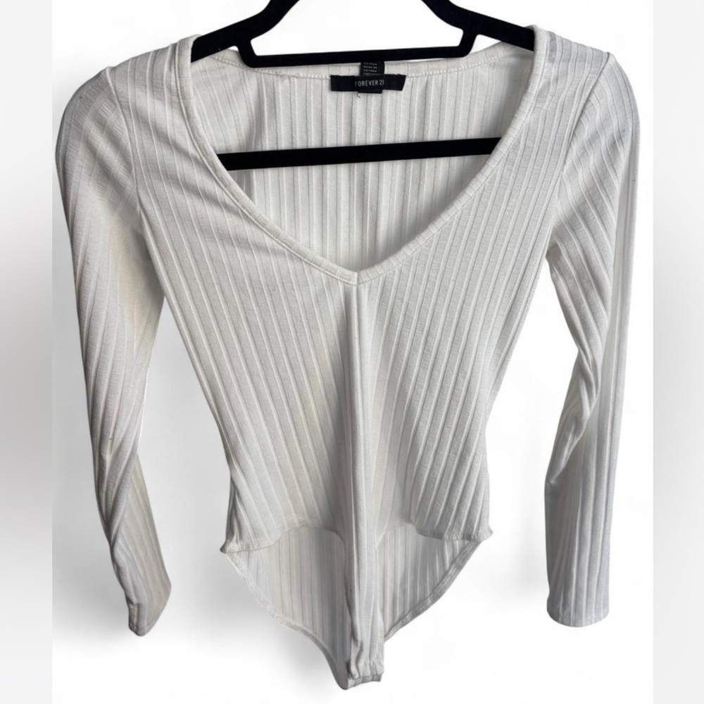 White ribbed bodysuit